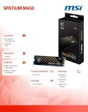 MSI Dysk SSD SPATIUM M450 500GB M.2 PCIe 4.0 3600/2300MB/s
