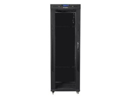 Lanberg Szafa instalacyjna rack stojąca 19 37u 600x800 czarna, drzwi szklane lcd (Flat pack)