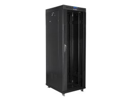 Lanberg Szafa instalacyjna rack stojąca 19 37u 600x800 czarna, drzwi szklane lcd (Flat pack)