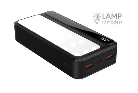Rebeltec Powerbank P20 LCDPD LAMP 20 000mAh, zintegrowana lampa LED z funkcją latarki