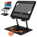 Media-Tech Obrotowa, ergonomiczna podstawka pod laptopa 10-17 LAPTOP STAND ROTO MT2662 pełna regulacja
