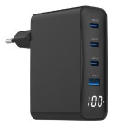 GEMBIRD 4-PORTOWA SZYBKA ŁADOWARKA SIECIOWA GAN (PD) USB (3X USB-A + 1X USB TYP-C) 100W, CZARNA