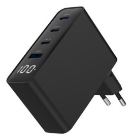 GEMBIRD 4-PORTOWA SZYBKA ŁADOWARKA SIECIOWA GAN (PD) USB (3X USB-A + 1X USB TYP-C) 100W, CZARNA