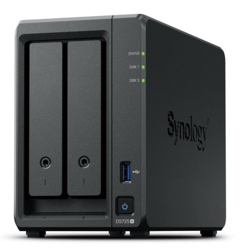 Synology Serwer DS725+ 2x0HDD 4GB DDR4 AMD R1600 1x1GbE 1x2,5Gbe 3Y