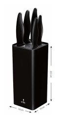Zestaw noży w bloku Smile SNS-6 6-elementowy czarny