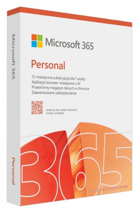 Microsoft M365 Personal PL 1Y 1U 5D Win/Mac EP2-32454 Zastępuje P/N: QQ2-01752