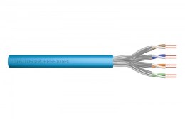 Digitus Kabel teleinformatyczny instalacyjny kat.6A, S/FTP, Eca, drut, AWG 23/1, LSOH, 100m ofoliowany Niebieski