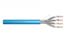 Digitus Kabel teleinformatyczny instalacyjny kat.6A, U/FTP, Dca, drut, AWG 23/1, LSOH, 100m ofoliowany Niebieski