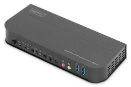 Digitus Przełącznik KVM 2 portowy DisplayPort do HDMI 2x1 4K 60Hz 2xUSB audio