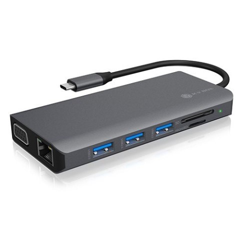 IcyBox Stacja dokująca IB-DK4070-CPD 12w1,2xHDMI,AUDIO,CR,VGA