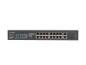 Lanberg Przełącznik Switch 16X100MB POE+/2XCombo niezarządzalny rack 19 cali Gigabit Ethernet 150W