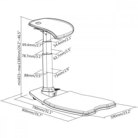 Maclean Ergonomiczne krzesło z regulacją wysokości MC-872