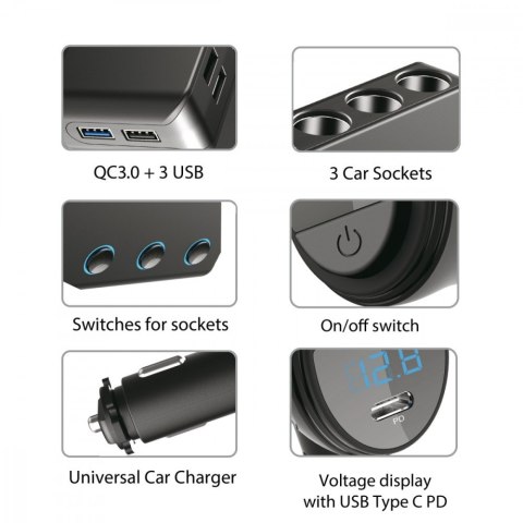 Maclean Rozdzielacz gniazda zapalniczki MCE218