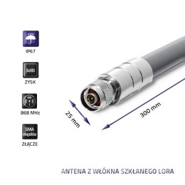 Qoltec Antena LoRa | 3dBi | Zewnętrzna