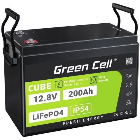GREEN CELL AKUMULATOR LIFEPO4 CUBE 200AH 12V/12.8V 2560WH LFPGC12V200AH