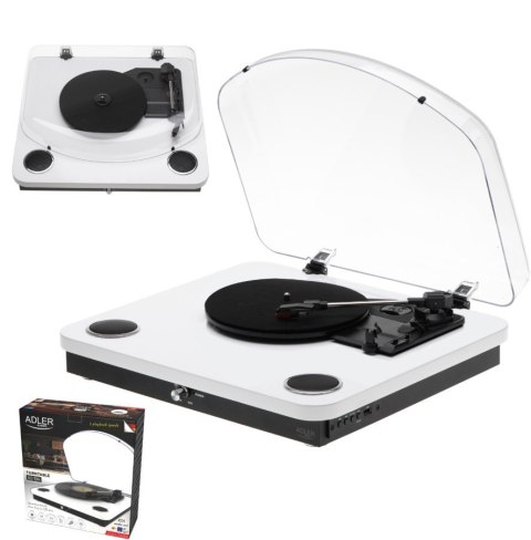 Adler Gramofon AD1914 Biały USB Bluetooth