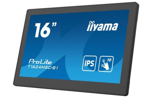 IIYAMA Monitor 15.6 cali T1624MSC-B1 IPS,poj.10pkt.450cd,24/7,media player,6H