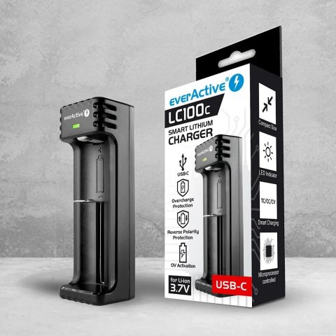 EverActive Ładowarka akumulatorowa Li-ion USB-C LC100C