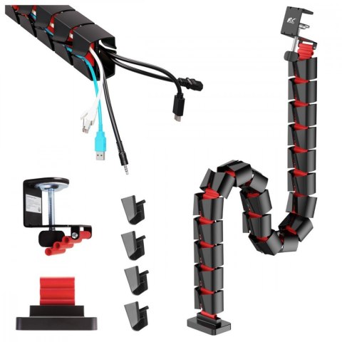 Maclean Organizer kabli, 1345mm czarno czerwony RS125