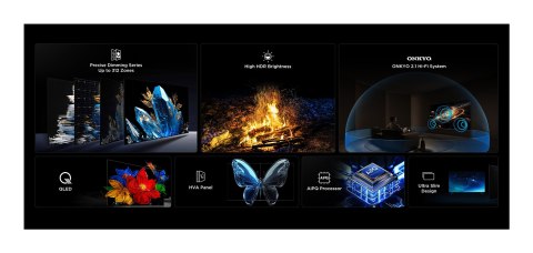 Telewizor TCL 65Q6C QD-Mini LED 65'' 4K Ultra HD Google TV Dolby Atmos DVB-T2 Metaliczny