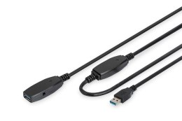 Digitus Kabel przedłużający USB 3.0 SuperSpeed Typ USB A/USB A M/Ż aktywny 20m Czarny