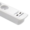 Qoltec Listwa antyprzepięciowa | 8 gniazd | 2xUSB | 1.8m | Biała