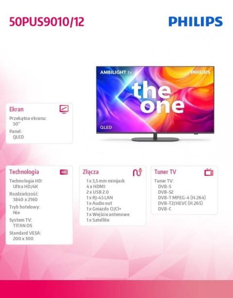 Philips Telewizor LED 50 cali 50PUS9010/12