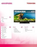 Toshiba Telewizor LED 43 cale 43UV3F63DG