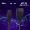 Qoltec Kabel zasilający do UPS | C20/C13 | 1.2m