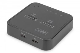 Digitus Podwójna stacja dokująca do dysków SSD M.2 NVMe z funkcją klonowania offline, USB-C, Czarna