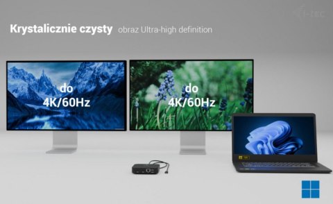 I-tec Stacja dokująca USB-C 2x HDMI Dock PD + Ładowarka 100W