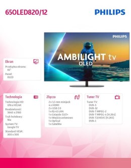 Philips Telewizor OLED 65 cali 65OLED820/12