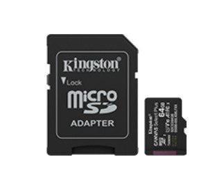 Kingston Karta pamięci microSD 64GB Canvas Select+ G3 100MB/s Adapter