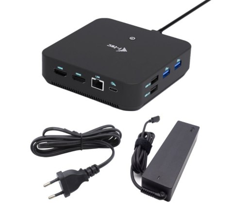 I-tec Stacja dokująca USB-C DP Dual HDMI Power Delivery 100W + Uniwersalna Ładowarka 100W