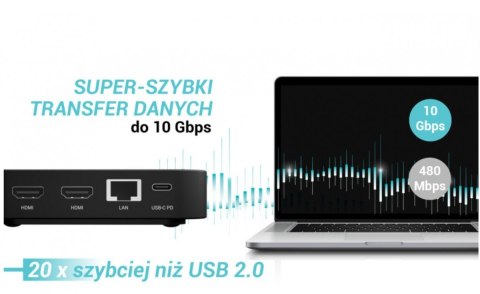 I-tec Stacja dokująca USB-C DP Dual HDMI Power Delivery 100W