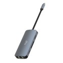 Media-Tech HUB USB-C 8 portów MT5044 3xUSB-A 3.0, 1xUSB-C PD, 1xRJ45, 1xHDMI 4K, 1xSD 1xMicro SD