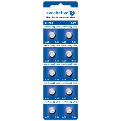 EverActive Baterie alkaliczne mini AG5/G5/LR754/LR48 blister 10 szt.