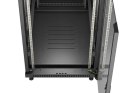 Lanberg Szafa instalacyjna rack stojąca 19" 22U 600x1000 czarna drzwi przeszkolne ( flat pack)