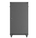 Lanberg Szafa instalacyjna rack stojąca 19" 22U 600x1000 czarna drzwi przeszkolne ( flat pack)