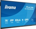 IIYAMA Monitor 75 cali TE7512MIS-B4AG 40pkt,IPS,4K,24/7,7H, ANDROID 14, RK3576, 8/128GB, EDLA, Essential