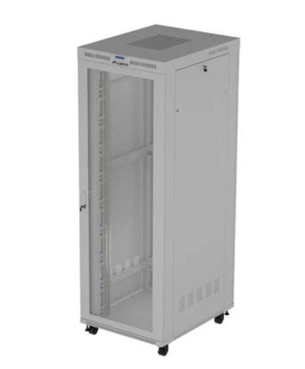 Lanberg Szafa instalacyjna rack stojąca 19 cali 47U 800x1000 szara drzwi perforowane LCD (flat pack) V2