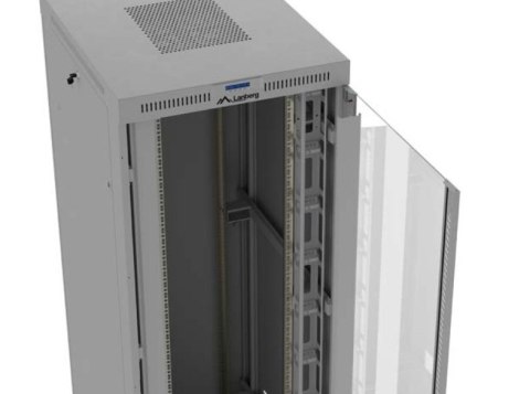 Lanberg Szafa instalacyjna rack stojąca 47U 800x1000 szara drzwi przeszkolne LCD ( flat pack) V2