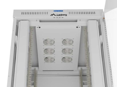 Lanberg Szafa instalacyjna rack stojąca 47U 800x1000 szara drzwi przeszkolne LCD ( flat pack) V2