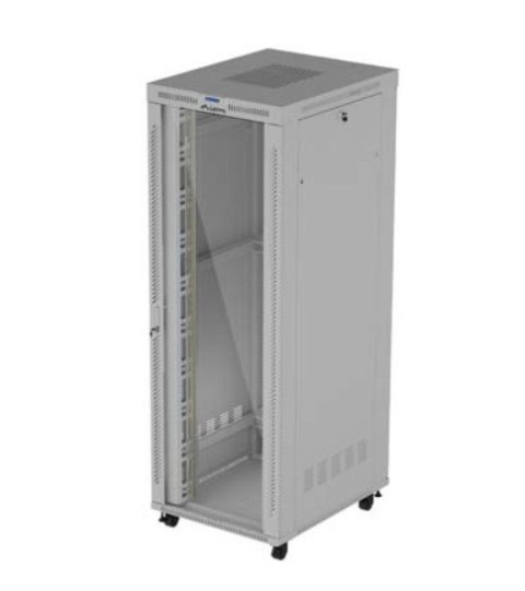 Lanberg Szafa instalacyjna rack stojąca 47U 800x1000 szara drzwi przeszkolne LCD ( flat pack) V2