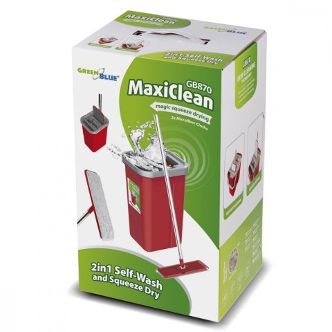 GreenBlue Mop płaski z wiadrem i wyciskaczem dwa wkłady HQ GreenBlue GB870