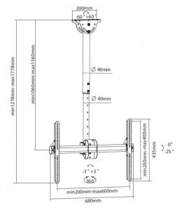 Uchwyt do TV TECHLY 309357 (nośność 50kg /37 - 70 cali)