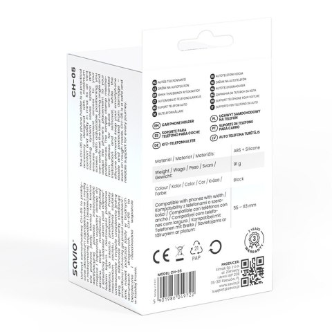 Savio Uchwyt samochodowy na telefon SAVIO CH-05