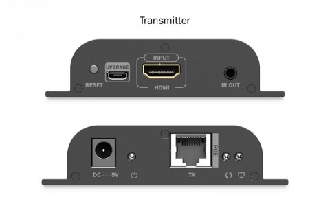 Digitus Przedłużacz (extender) po skrętce kat.6 HDMI 4K/60Hz przez IP 1G lub do 120m/200m z PoE, max. 253 odbiorniki, sterowanie IR - ze
