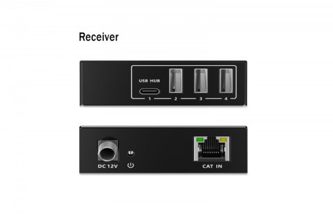 Digitus Przedłużacz (extender) po skrętce kat.6A USB 3.1 Gen1 do 100m, 3x USB-A, 1x USB-C do 5 Gbps, 1x RJ45 (Gigabit Ethernet) - zesta