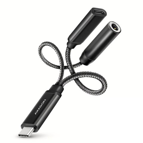 Karta dźwiękowa/Adapter dźwięku Axagon USB-C 384kHz/32-bit DAC 3,5 mm (F) Hi-Res, + USB-C PD 60W
